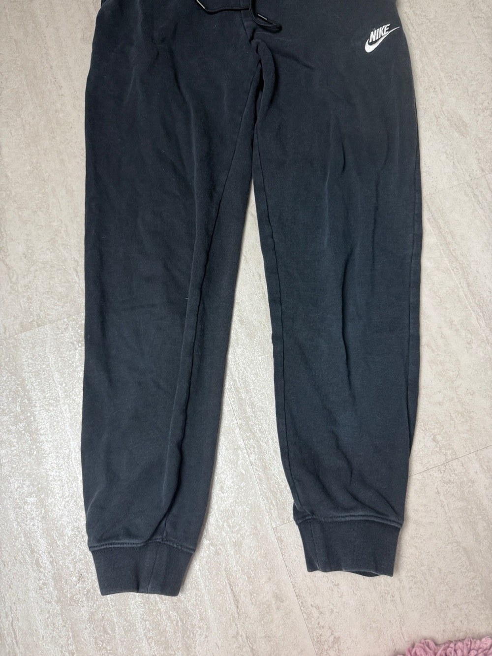Nike joggers Sweatpants black with White Swoosh Logo women's small - Picture 2 of 7